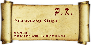 Petrovszky Kinga névjegykártya